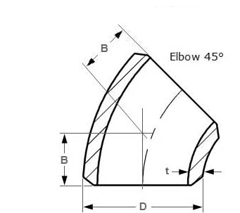 Stainless Steel 45 Degree Elbow Dimensions