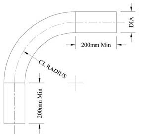 ss long radius bend dimensions